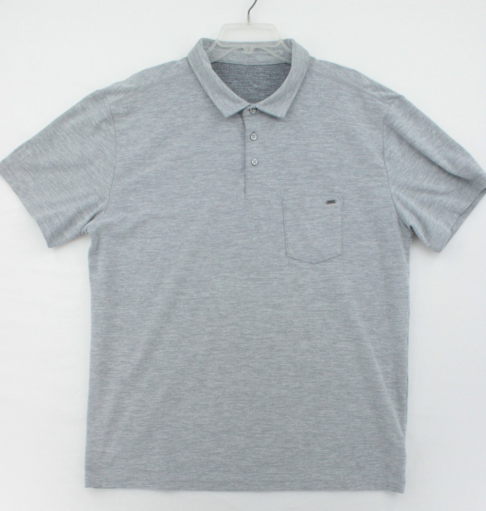 Vuori Ace Polo Shirt Mens 2XL Gray Pocket Performance Golf Casual Hybrid Active